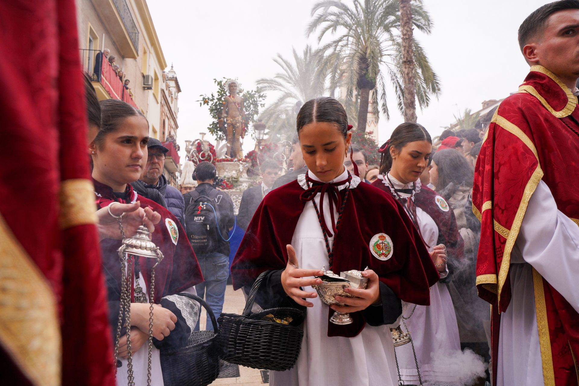 La procesión de San Sebastián por Huelva, en imágenes