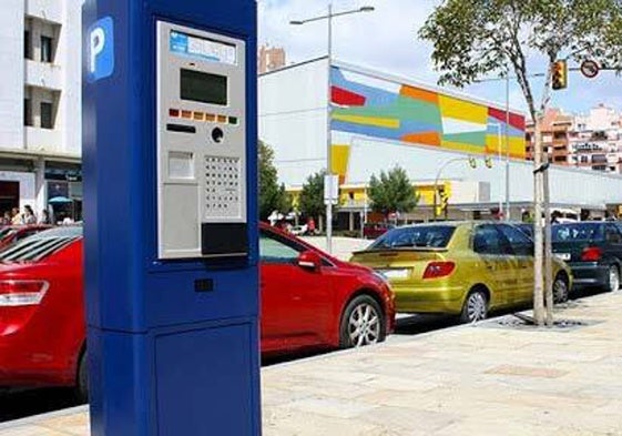 Parquímetro de la zona azul en Huelva