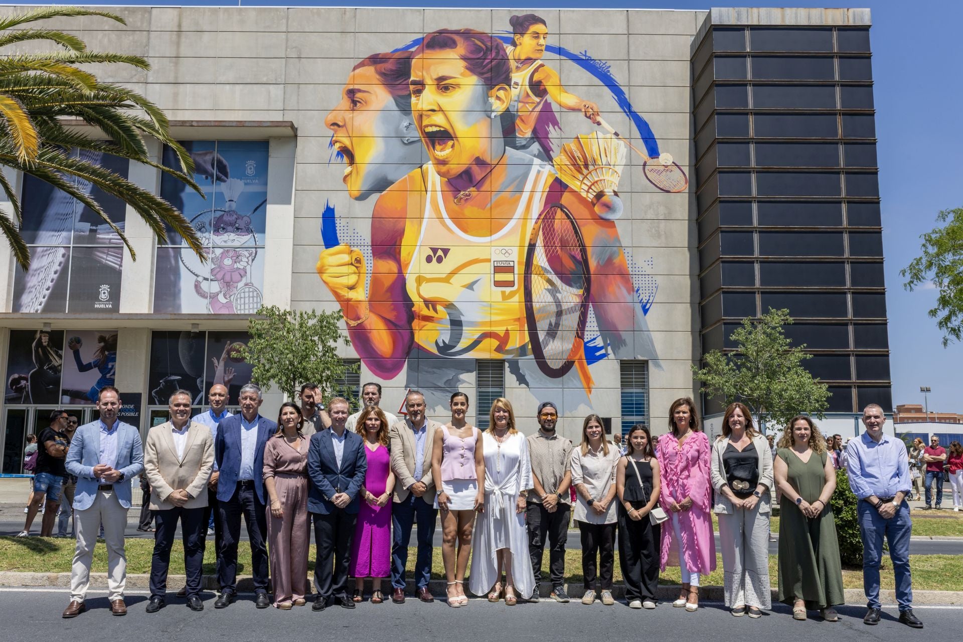 El mural de Carolina Marín, en imágenes