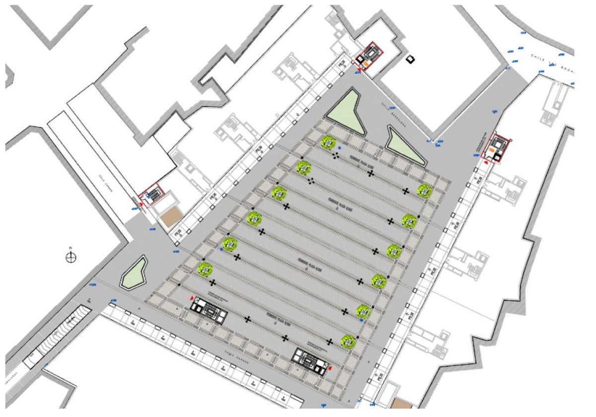 Planos del proyecto de la futura plaza Mayor y el aparcamiento soterrado