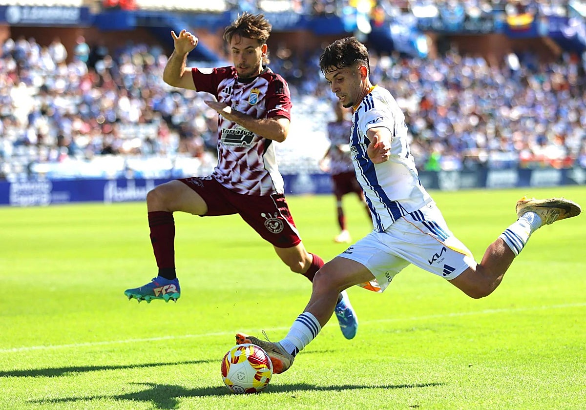 Antonio Arcos durante la derrota cosechada por el Recreativo ante el Xerez CD