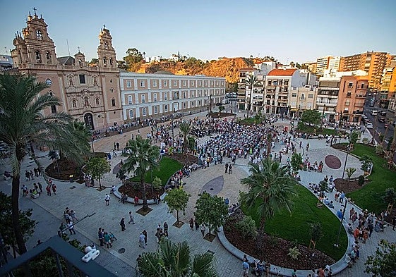 Vista de la plaza de la Merced, en Huelva capital