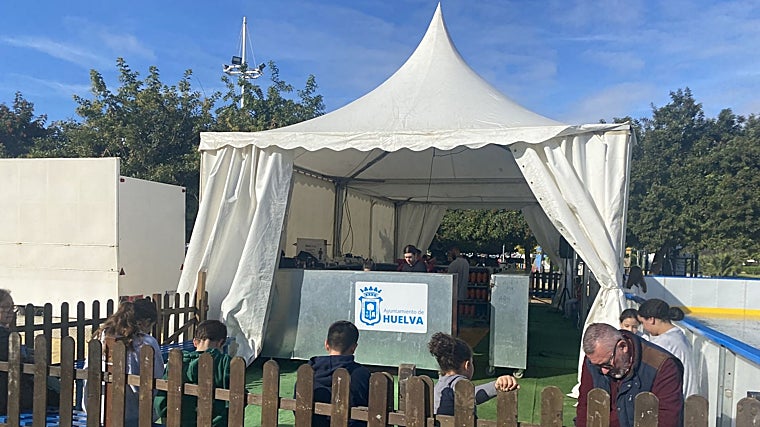 Caseta instalada para solicitar los patines