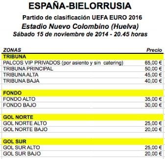 Este martes se ponen a la venta en Internet las entradas para el España-Bielorrusia