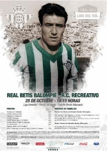 Homenaje a Luis del Sol en el Betis-Recreativo
