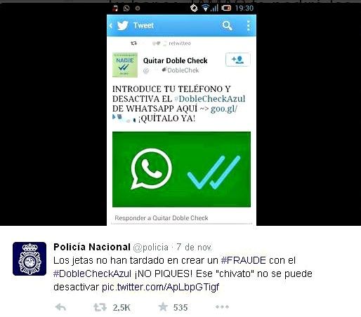 El runrún: El timo del 'check azul' de WhatsApp