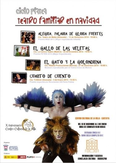 Cartaya oferta un novedoso ciclo de teatro familiar a partir de la próxima semana