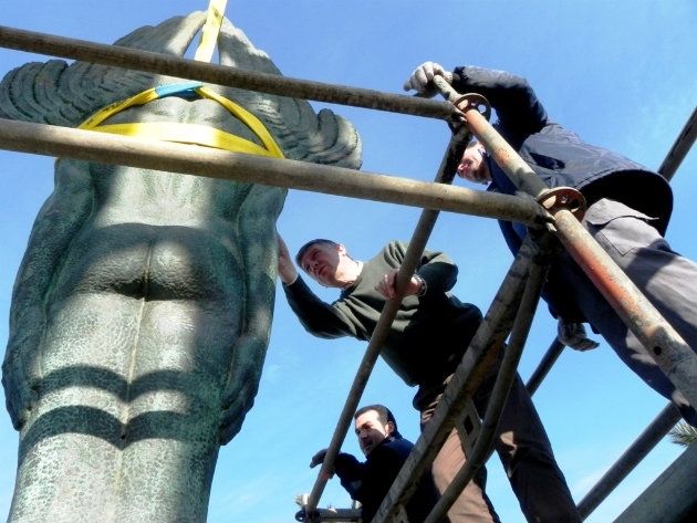 Finalizan los trabajos de restauración del monumento al Plus Ultra de Palos