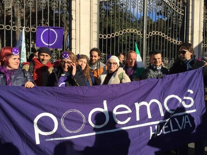 Representación onubense en la ‘Marcha del cambio’ de Podemos