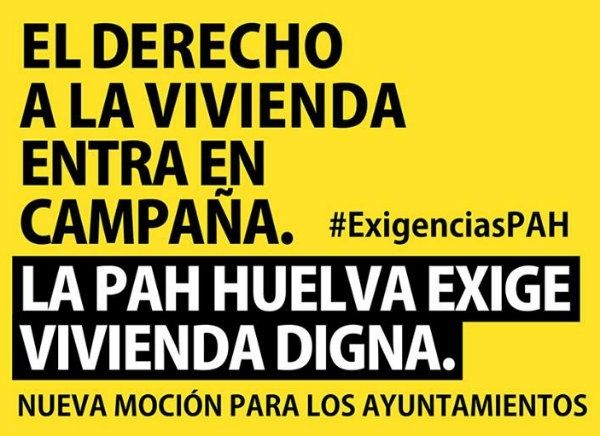 La PAH pide a los ayuntamientos que apoyen una nueva Ley Reguladora del Derecho a la Vivienda