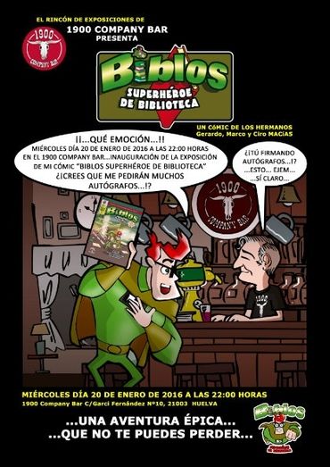 El 1900 Company Bar inaugura el próximo miércoles una exposición sobre 'Biblos, Superhéroe de Biblioteca'