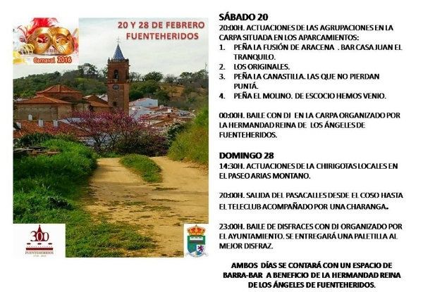 Fuenteheridos comienza este sábado la celebración de su carnaval