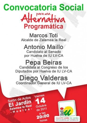 Izquierda Unida organiza la Convocatoria Social para una alternativa programática