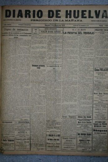 El Ayuntamiento incorpora a su web el Diario de Huelva desde 1908 a 1941
