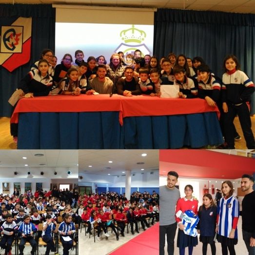 Visita de Zamora y Núñez al Colegio Miguel de Cervantes de Gibraleón