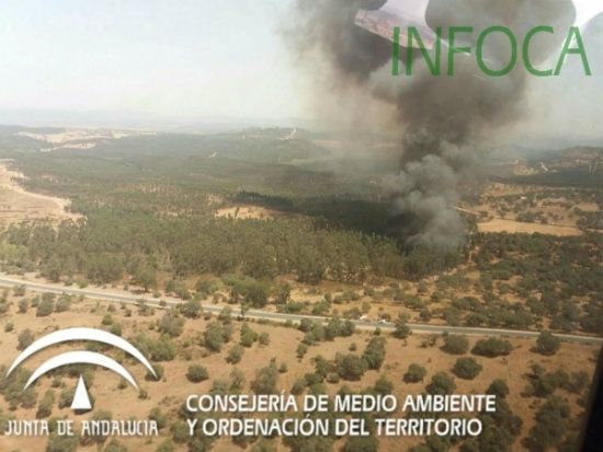 Extinguido el incendio forestal de Zalamea la Real