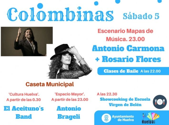 Antonio Carmona y Rosario Flores ponen el acento flamenco a las Colombinas 2017