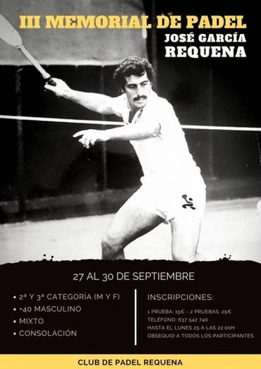 Abierto el plazo de inscripción para la tercera edición del Memorial 'José García Requena'