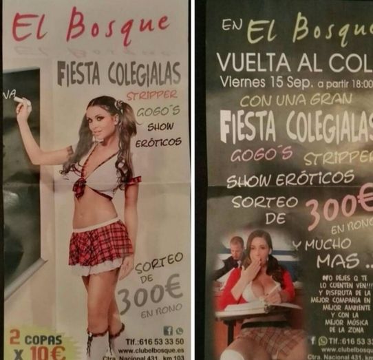 Exigen medidas contra la publicidad sexista de un club de alterne de Cartaya