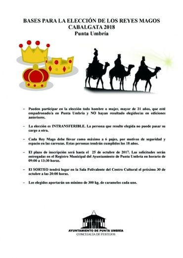 Se buscan Reyes Magos para la Cabalgata 2018 de Punta Umbría
