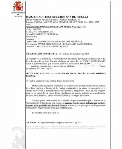 Resuelto favorablemente el incidente de recusacion con el que Comas pretendía ganar tiempo de cara al juicio