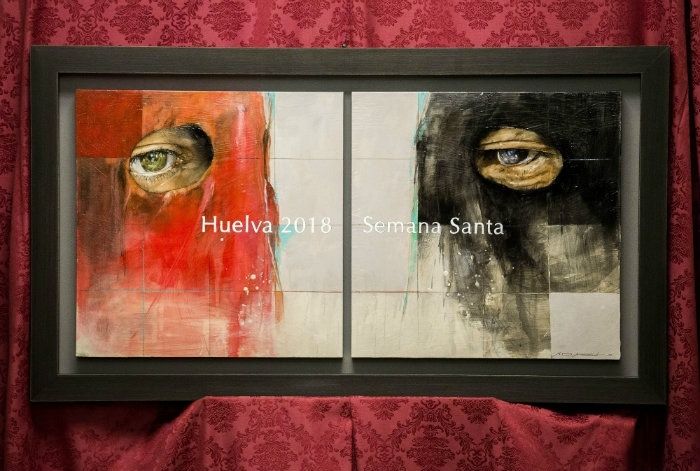 Miradas de nazarenos en el cartel de la Semana Santa de Huelva 2018