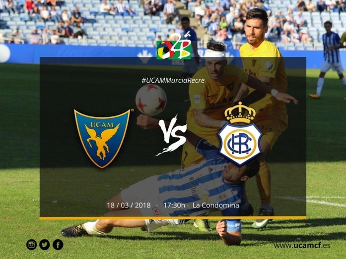 El Recre visitará al UCAM Murcia el domingo 18 de marzo a las 17.30 horas