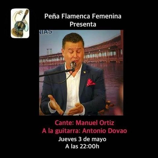 Actuación del cantaor Manuel Ortiz este jueves en la Peña Flamenca Femenina