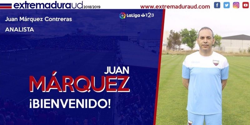 Juan Márquez hará las labores de analista en el Extremadura de Segunda División