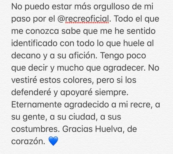 Rafa de Vicente: 'No puedo estar más orgulloso de mi paso por el Recre'