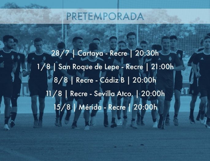 El Recre se medirá el 8 de agosto en Palos al Cádiz B de Pavón