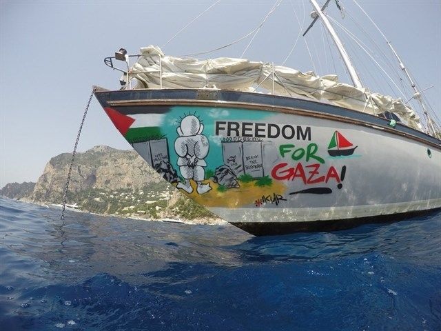 Un concejal del Ayuntamiento de Alajar en el segundo buque de la Flotilla de la Libertad interceptado por las Fuerzas de Defensa de Israel