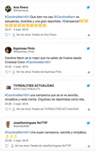 El runrún: Carolina Marín se mete a la audiencia en el bolsillo