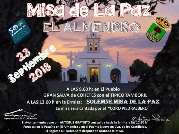 El Almendro celebra este domingo su tradicional Misa de la Paz