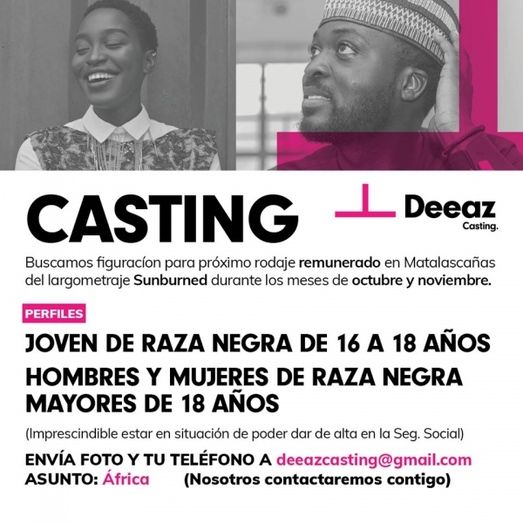 Un casting busca actores de raza negra para rodar en Matalascañas el largometraje 'Sunburned'