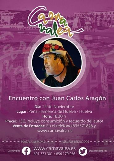 Encuentro con el autor de Carnaval Juan Carlos Aragón en la Peña Flamenca de Huelva