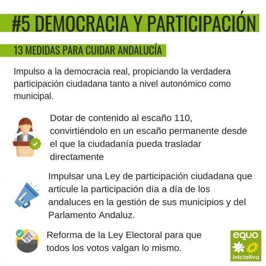 Que todos los votos valgan lo mismo: objetivo de EQUO Verdes-Iniciativa Andalucía