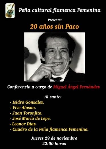 Homenaje a Paco Toronjo en el 20 aniversario de su fallecimiento