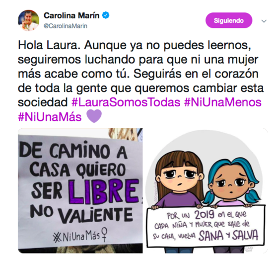 Carolina Marín recuerda a Laura Luelmo: “Seguiremos luchando para que ni una mujer más acabe como tú”