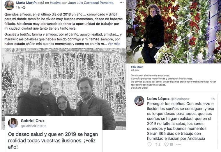 La política onubense despide el año en redes