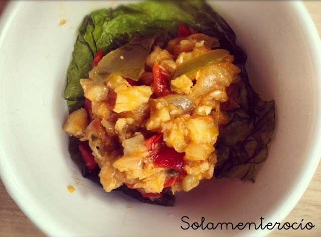 Lasaña de lechuga de mar y bacalao
