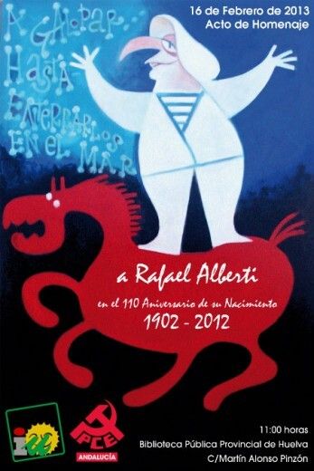 El PCA onubense homenajeará a Rafael Alberti en el 110 aniversario de su nacimiento