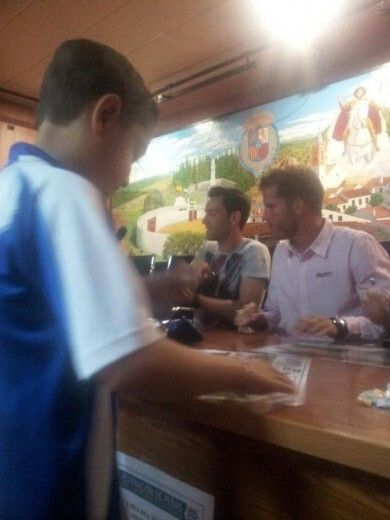Gran ambiente en las peñas de la Sierra por la visita de Morcillo, Arana y Ruymán