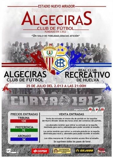 Entre 5 y 10 euros cuesta ver al Recre en Algeciras
