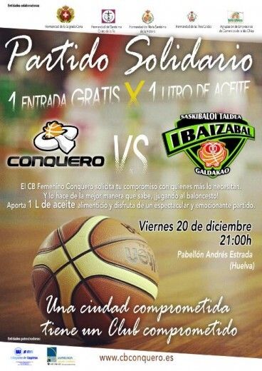 El Conquero da entradas para el partido ante Ibaizabal a cambio de aceite para los más necesitados