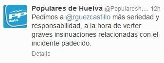 El PP recrimina a Rodríguez Castillo sus “insinuaciones” tras el acto vandálico contra su coche 
