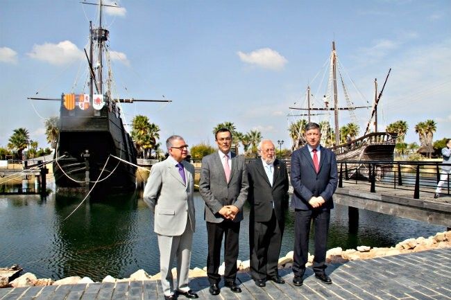 Caraballo destaca a las carabelas como 'la imagen de Huelva' en el 20 aniversario del Muelle