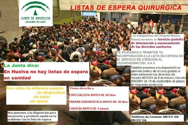 Trabajadores del Blanca Paloma ponen en marcha un campaña para dar conocer 'la realidad' de las listas de espera