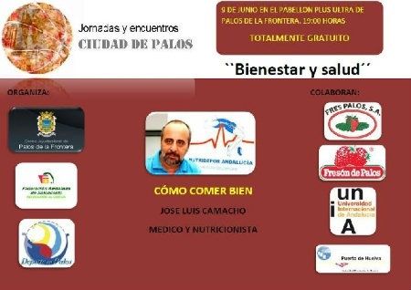 Charla de José Luis Camacho sobre bienestar y salud en las Jornadas 'Ciudad de Palos'