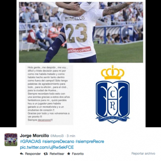 Morcillo se despide agradecido del recreativismo